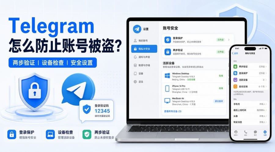 Telegram 怎么防止账号被盗?两步验证、设备检查与安全设置教程